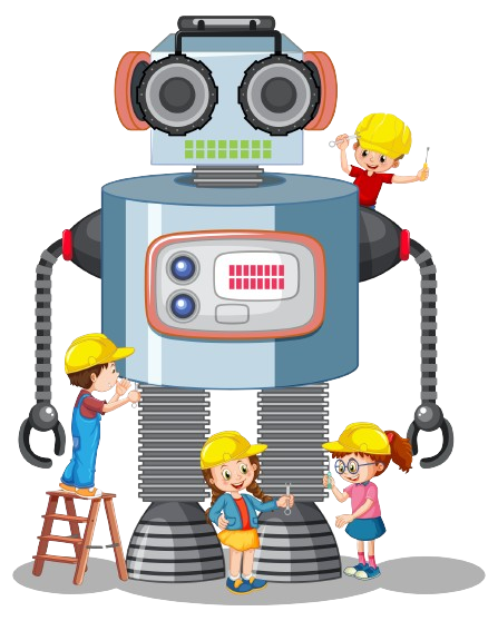 robot with kids